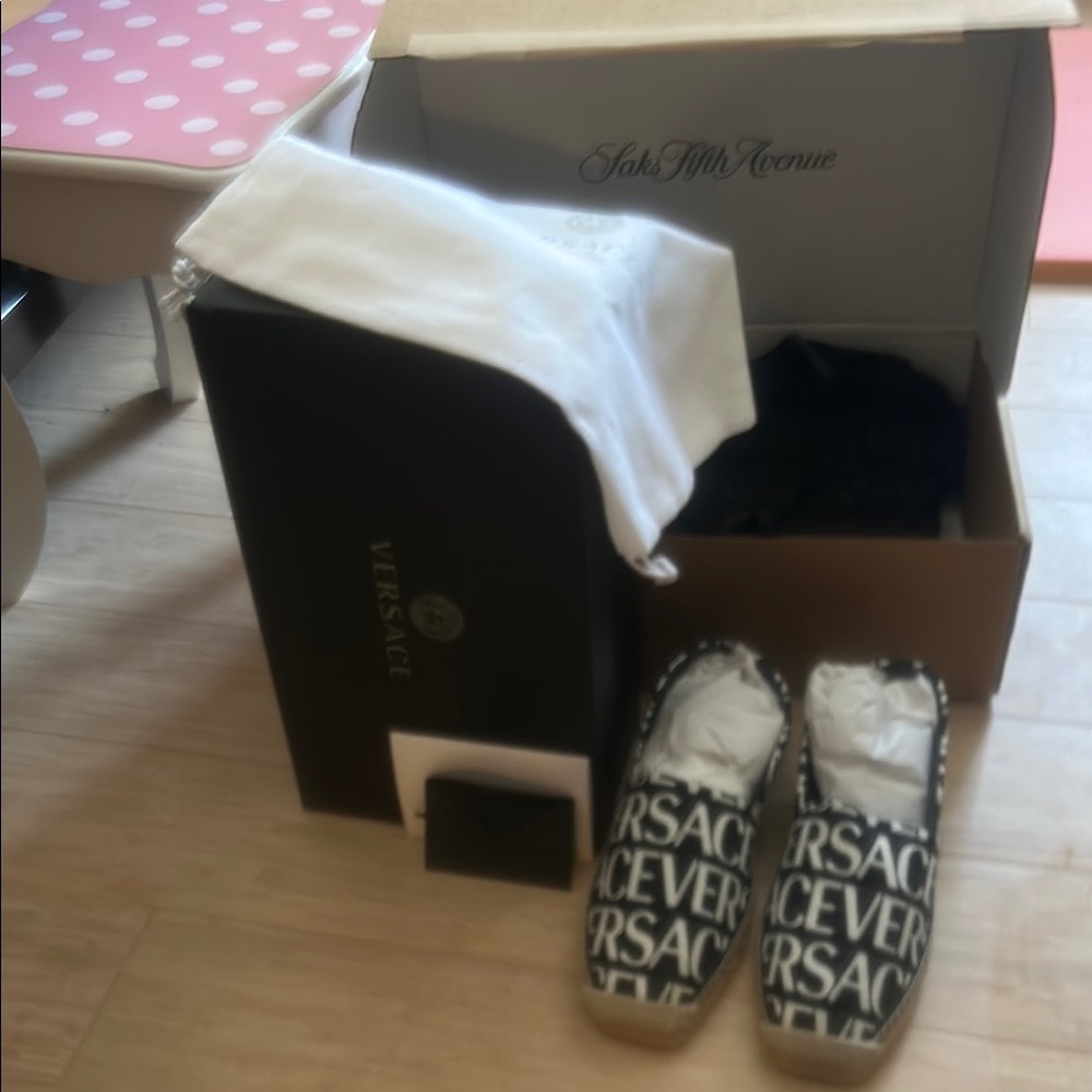 Versace Black and White espadrilles NWT full inclusion
